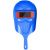 手持式焊罩电焊面罩焊工专用焊帽焊接烧氩弧焊防烤全脸打眼防强光 普通塑料款：蓝色