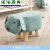 旭杉斯实木矮坐凳创意动物大象卡通家用座椅小板凳网红可爱凳子懒人 浅蓝色小狗(科技布)