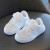 TTPMER2024夏季小白鞋中性男女均可白色魔术贴透气儿童网鞋 白色皮面888-2 24码内长15厘米
