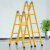 人字梯工程梯子家用加厚折叠伸缩楼梯爬梯多功能工业3米直梯合梯 新品关节梯2.5米(绿颜色)