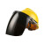 沁度定制电焊面罩配安全帽式焊工防护面具防烤脸护脸全脸焊头戴式焊帽 (茶色)面罩+三筋透气(黄色)