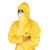 德威狮杜邦防护衣Tychem C级耐腐蚀酸碱防油防水防尘实验隔离连身防化服 黄色防护衣（不含其他） XL