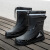 安巧象 雨鞋胶鞋防滑防水耐磨户外雨靴 黑色束口 40 