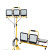 跃励工品 led移动工作灯 户外应急便携投光灯 75W*3+2支架3000-3500K 一套价