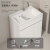 鹿藤蜂窝铝阳台洗衣柜扫地机器人浴室柜落地式卫生间一体洗衣池带搓板 80CM-白色-盆柜套餐 机器人柜