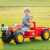 新款电动拖拉机儿童可坐人小男孩宝宝手扶双人遥控玩具车四轮汽车 旗舰红色+皮座+双驱12V大锂电+ 双驱动