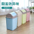 日式厨房分类家用垃圾桶ins风高颜值塑料垃圾桶摇盖厕所有盖纸篓 蓝色 10L（23*23*32cm）