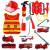 利力维特儿童消防安全帽儿童消防玩具帽消防员头盔幼儿园安全教育角色过 红色套装18