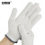 安赛瑞 线手套 耐磨透气 工地车间劳保棉纱手套 1双 白色黑边 约40g 3N00031