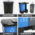 垃圾分类垃圾桶二合一小型双色桶脚踏带盖干湿分离商用可回收 60L加厚双桶蓝可回收+灰其他 需