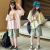 樱妆女童套装夏季新款短袖T恤短裤两件套中大童小女孩学生休闲运动服 浅绿 120cm