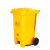 力豪 脚踏式垃圾桶 环卫商场物业垃圾分类大桶 黄色 100L