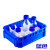ASONE药瓶托盘388*283*125mm PP隔板塑料整理盒 试剂瓶收纳盒方盘 蓝色 外：388×283×125mm