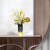 现代轻奢玻璃花瓶仿真花艺摆件样板间客厅餐桌干花设计师装饰插花 矮款 花器+花艺，成品发货