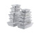 厚创 一次性铝箔餐盒 长方形锡纸盒烤鱼烘焙烧烤打包盒【30个装】 餐盒+透明盖900ml