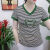 恺吉锐2024夏季条纹t恤女短袖T恤女时尚减龄气质澳钻小衫 绿色(8878#) L (建议-115斤)