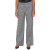 卡尔文·克莱恩（Calvin Klein）女士宽腿商业礼服裤 聚酯混纺窗格特别款 深灰色 US 14 Petite (L)