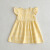 EAEOVNI童装夏季新款女童格子连衣裙飞袖甜美可爱公主裙 A6063-黄色 90cm