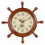 汉时（Hense）客厅创意实木挂钟欧式家用时钟现代田园艺术壁钟船舵石英钟表HW39 棕色大号纸盘