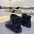 榄意达伊genuine leather snow boots female 2024 fall and winter new 黑色 35