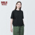 无印良品（MUJI）女式 天竺编织圆领短袖T恤上衣打底衫女款内搭多巴胺 黑色BB2P5A4S XS (150/76A)