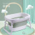 贝氏婴童（Bestbaby）家用PP材质折叠宝宝洗澡盆 卡通可爱沐浴盆 加固底婴幼儿折叠浴桶 活力橙浴桶+悬浮垫