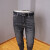 SZ春季男士黑灰色小直筒牛仔裤2024年新款韩版男装中腰长裤 黑灰色 28