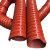 达维塔  高温风管 红色矽胶硫化热风管高温软管耐高温钢丝管通风管  内径160mm/4米