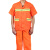 夏季短袖环卫工作服套装透气清洁公路养护工人物业保洁反光安全服 橘色 -制服呢材质(180码)-套装