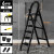 阿笛莫（ADIMO） 梯子加厚碳钢人字梯六步折叠梯加宽踏板登高工程梯铁踏板黑色