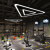 三角形吊灯LED造型灯创意办公室健身房灯网咖商场超市工业防风灯具 空心-黑框-边长100cm-白光