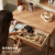 原始原素实木梳妆台现代简约橡木化妆桌小户型0.55米化妆台梳妆桌学习桌