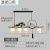 中国风餐厅办公室茶室茶桌长条灯新中式吊灯禅意中式茶台灯复古前 4头1.35暖光