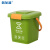 蓓尔蓝 LJ469 厨房垃圾桶 带盖密封手提干湿分离桶商用厨房厨余垃圾分类桶 绿色8L
