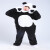 槿茗慷大熊猫套装演出服男女儿童功夫熊猫宝宝卡通动物人偶造型表演服装 黑白 全套 100cm