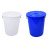 赫思迪格 大号圆形塑料桶 大容量水桶带盖 60L蓝色不带盖 JG-1809