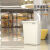 商用大垃圾桶塑料方形大容量家用20L超大餐饮厨房大号无盖收纳桶 60L桶奶白色无盖款
