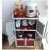 放碗柜厨房橱柜储物柜柜子简易置物架收纳柜多功能组装经济型 三层六门红色52*35*104cm