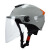 YEMA野马安全头盔3C认证电动车摩托车头盔男女夏季防晒半盔新国标 冷淡灰透明