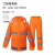 环卫工人专用雨衣橙色反光条雨衣雨裤套装消防保洁市政铁路工作服 兰格绿单层反光长款 XL