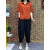 蓝荏母亲节礼物实用送妈妈衣服中年妈妈夏装套装时尚洋气休闲开衫宽松 橘色提花（套装） XL（90-110斤）