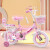 紫榕儿童自行车女孩3-9岁10公主款可折叠童车宝宝脚踏车带辅助轮 紫色+编织筐+后座 + 12英寸