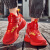 乔丹格兰夏季男鞋新款红色本命年高帮鞋透气网面休闲鞋中国红运动鞋篮球鞋 A100红色网面 38