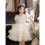 迪士尼儿童主持人钢琴演出服女童高端洋气小女孩生日礼服花童婚纱公主裙 白色Z06 160cm