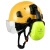 安全帽 多功能工地护目防砸安全帽 隔音降噪耳罩 新国标 建筑工程头帽 印字 黄色帽+透明镜+G07E耳罩 1-3天