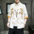 豪宾莱高档品牌2024夏季中国风男装复古中式唐装汉服刺绣衬衫衬衣 黑 M