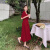 木西十订婚女装订婚礼服日常可穿夏法式红色敬酒宴会感连衣裙女季2024新 红色 S 85-110斤