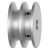10毫米圆带皮带轮双槽铝合金V槽皮带盘马达电机传动轮可拉键槽款 槽宽12.2双槽外径60孔径20