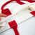 海斯迪克 帆布包手提立体帆布袋 红色飘带白色底色空白款 1个 HKCX-309