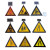 太阳能标志牌交通安全标志施工道路指示限速限高闪烁自发光 三角牌